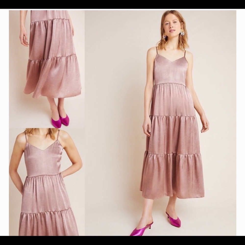 Anthropologie Elodie Tiered Maxi Dress Medium